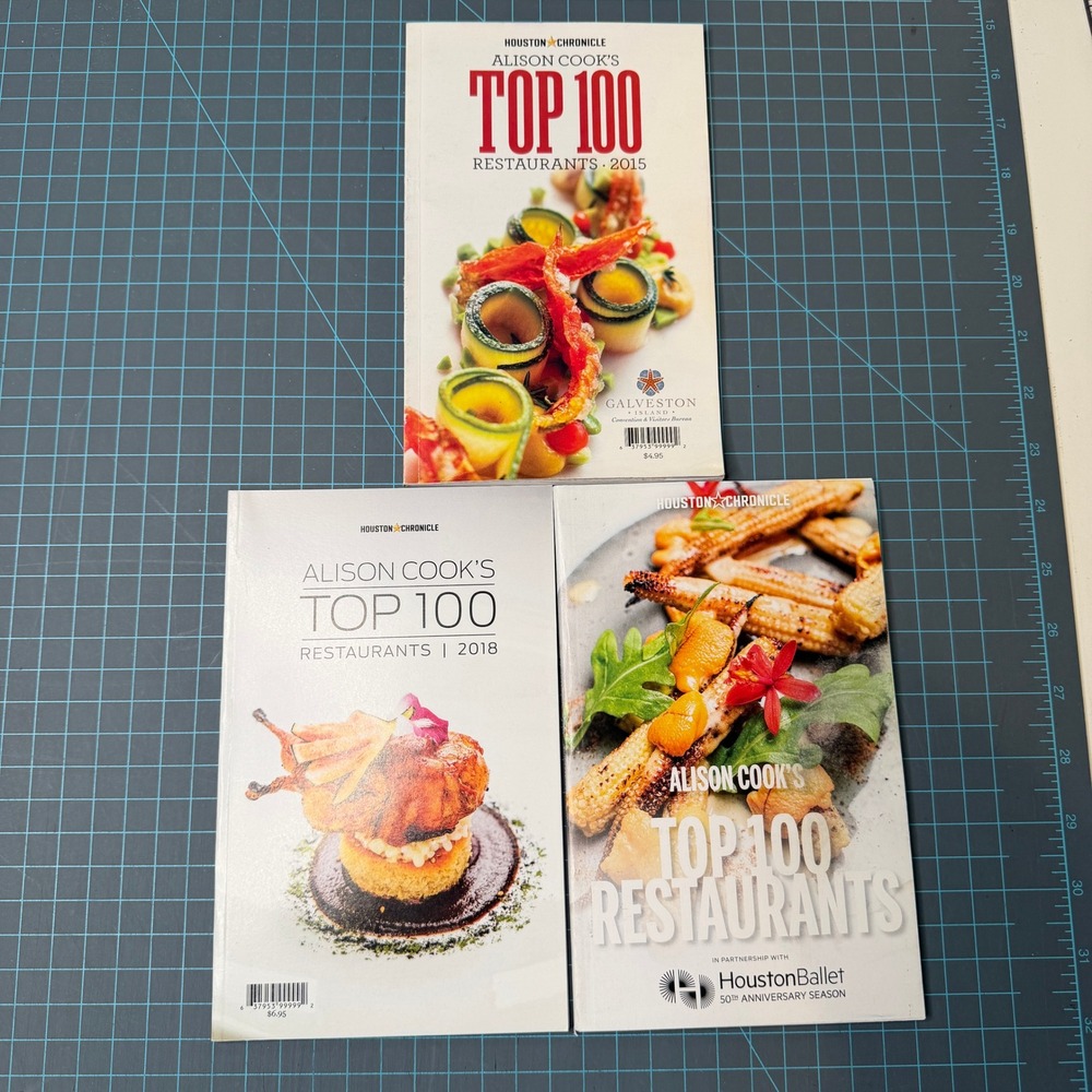 Houston Chronicle Alison Cook's Top 100 Restaurants Magazine Lot 2015 2018 2019